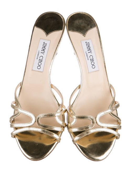 Jimmy Choo Leather Cutout Accent Slides