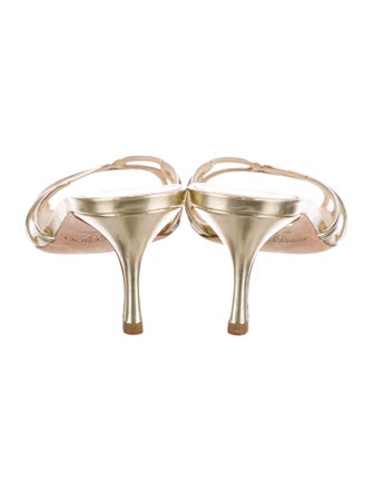 Jimmy Choo Leather Cutout Accent Slides