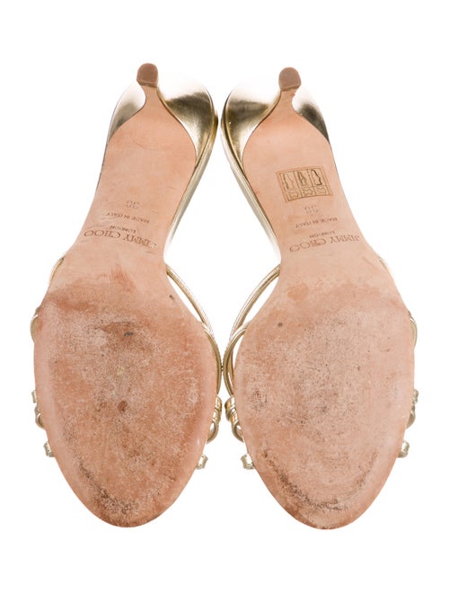 Jimmy Choo Leather Cutout Accent Slides