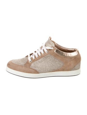 Jimmy Choo Suede Glitter Accents Sneakers