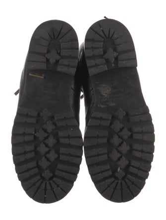 Jimmy Choo Leather Fur Trim Combat Boots