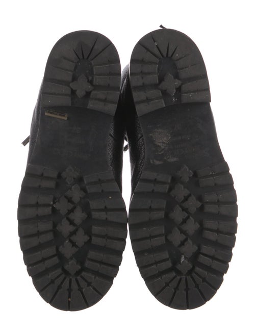 Jimmy Choo Leather Fur Trim Combat Boots