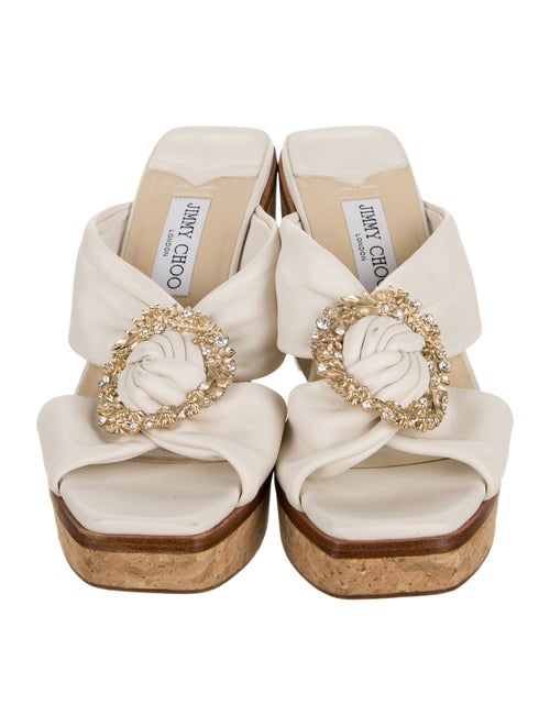 Jimmy Choo Leather Colorblock Pattern Slides