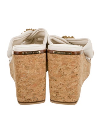 Jimmy Choo Leather Colorblock Pattern Slides