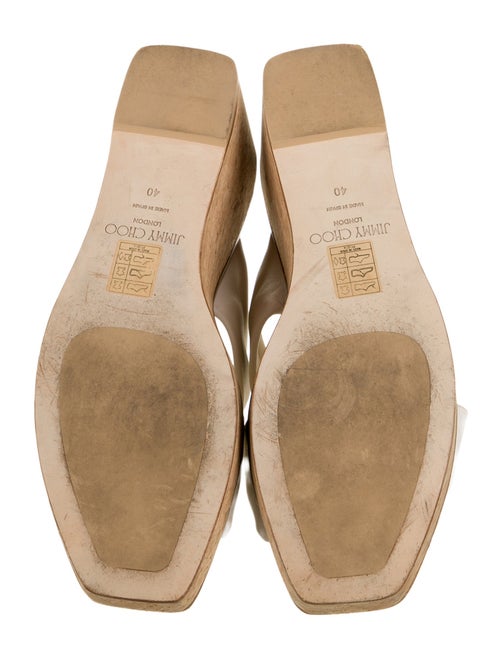 Jimmy Choo Leather Colorblock Pattern Slides