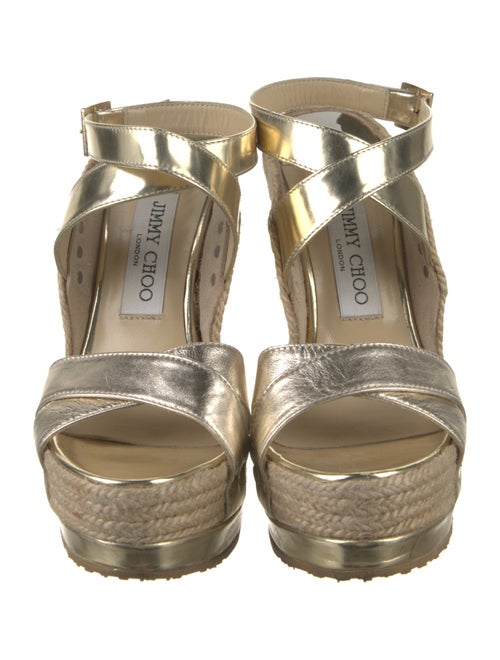 Jimmy Choo Leather Colorblock Pattern Espadrilles