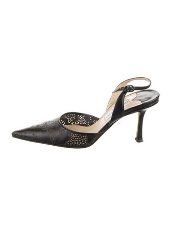 Jimmy Choo Leather Lasercut Accents Slingback Pumps