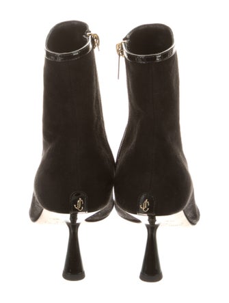 Jimmy Choo Suede Leather Trim Embellishment Boots