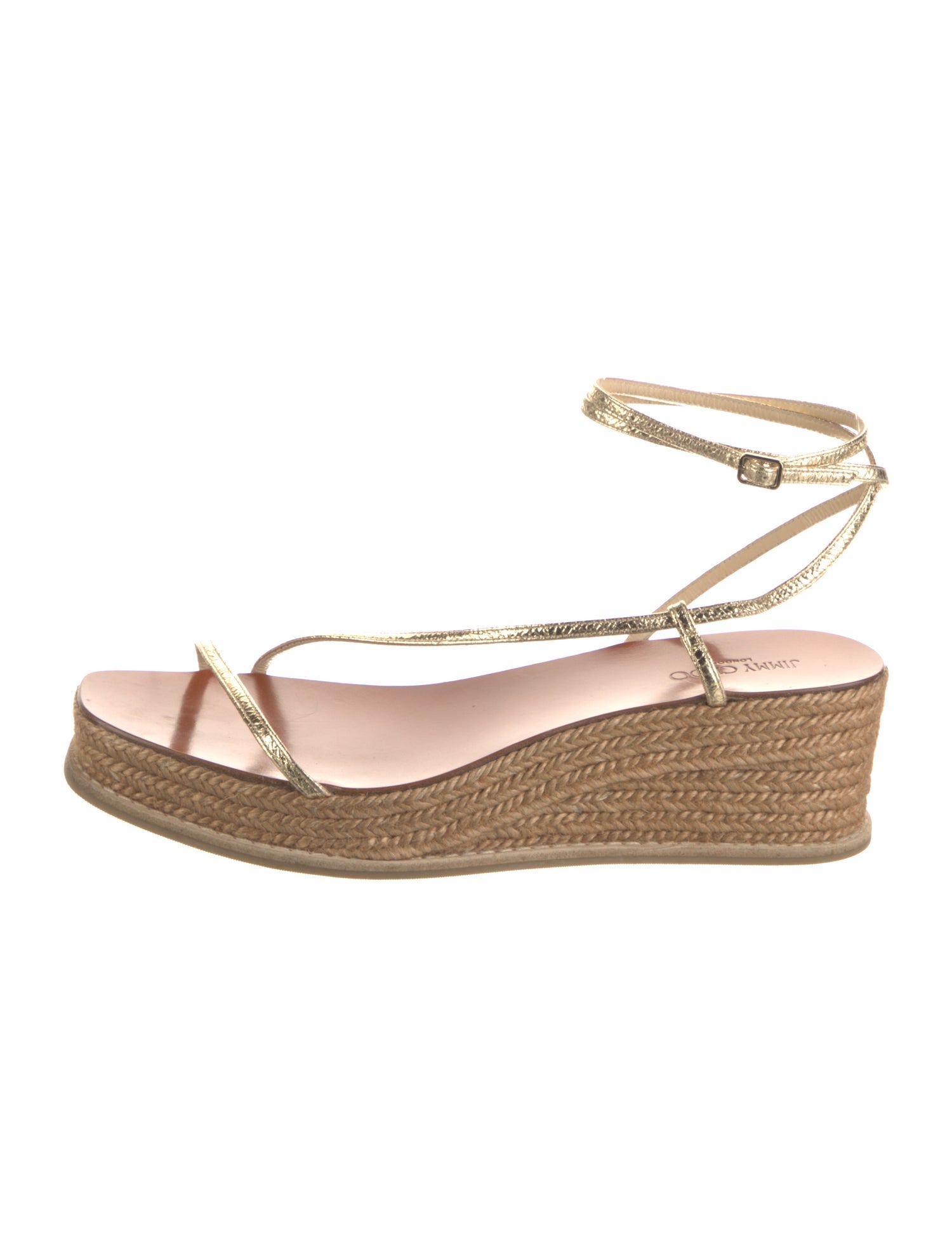 Jimmy Choo Leather Braided Accents Espadrilles