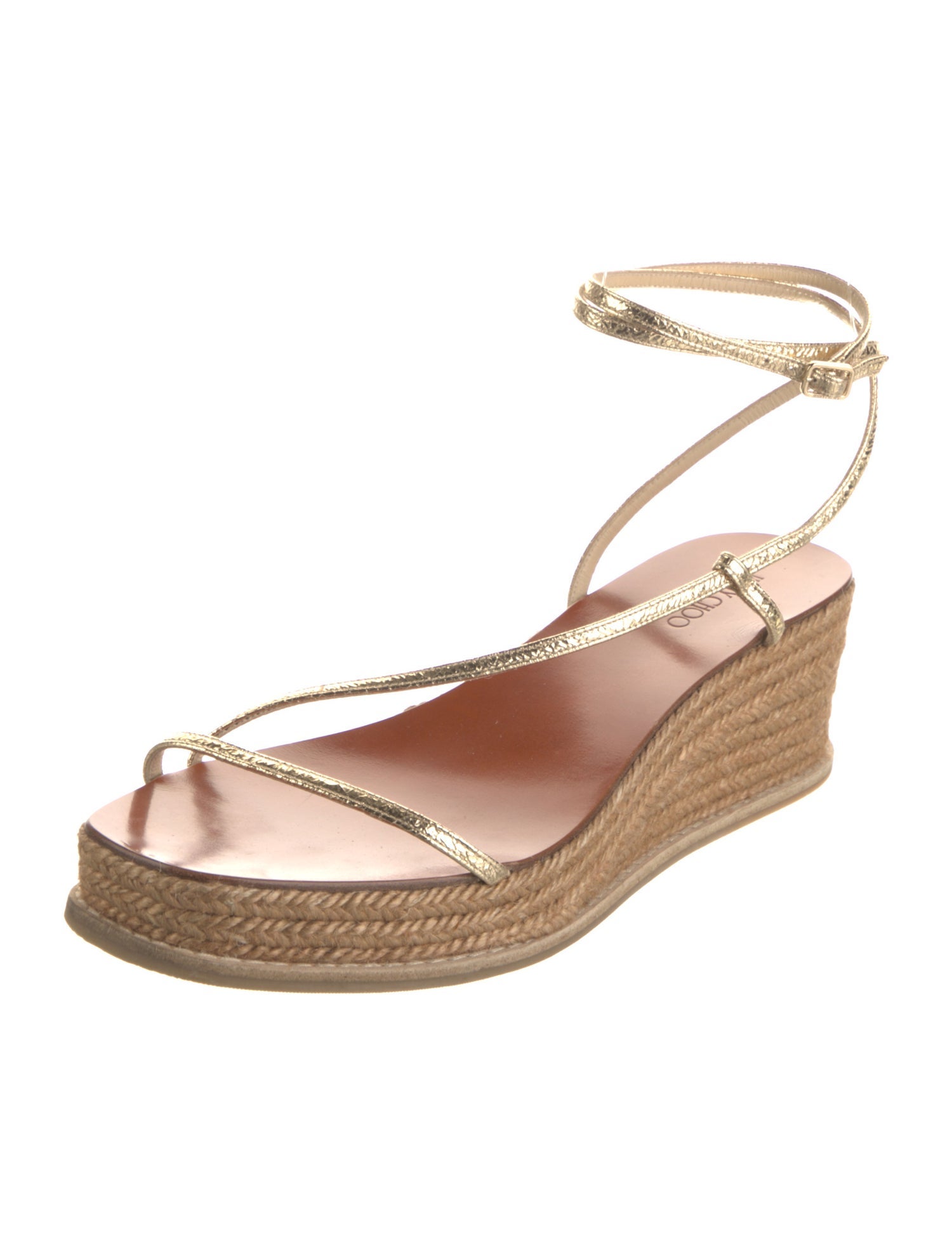 Jimmy Choo Leather Braided Accents Espadrilles