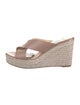 Jimmy Choo Leather Glitter Accents Espadrilles