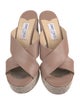 Jimmy Choo Leather Glitter Accents Espadrilles