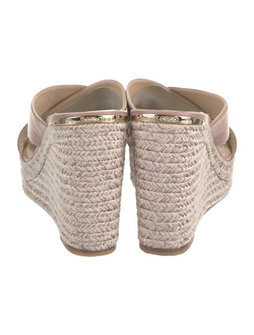 Jimmy Choo Leather Glitter Accents Espadrilles