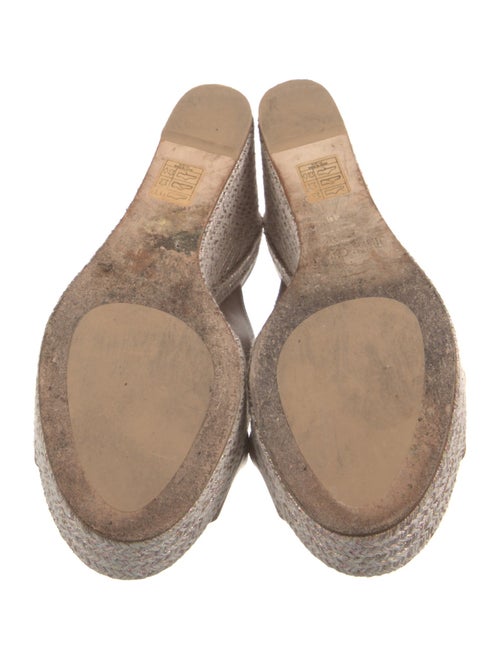Jimmy Choo Leather Glitter Accents Espadrilles
