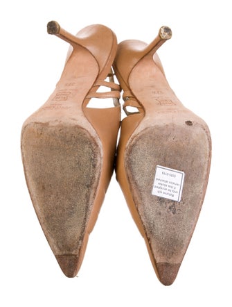 Jimmy Choo Leather Cutout Accent Slingback Pumps