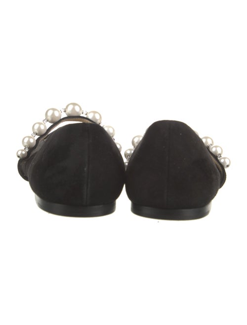 Jimmy Choo Suede Crystal Embellishments Ballet Flats