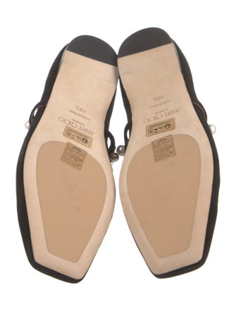 Jimmy Choo Suede Crystal Embellishments Ballet Flats