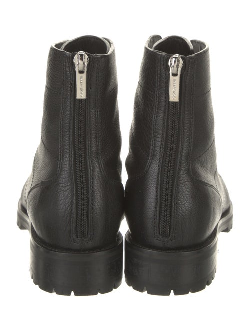 Jimmy Choo Leather Crystal Embellishments Combat Boots