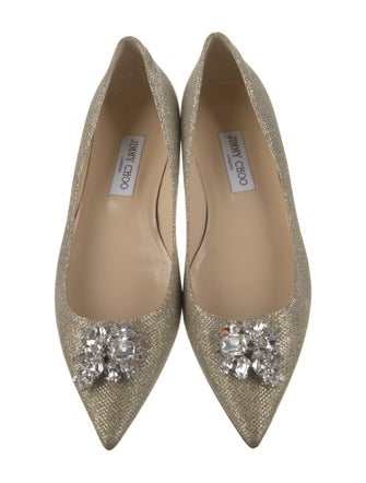 Jimmy Choo Mesh Glitter Accents Flats
