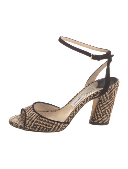 Jimmy Choo Raffia Animal Print Espadrilles