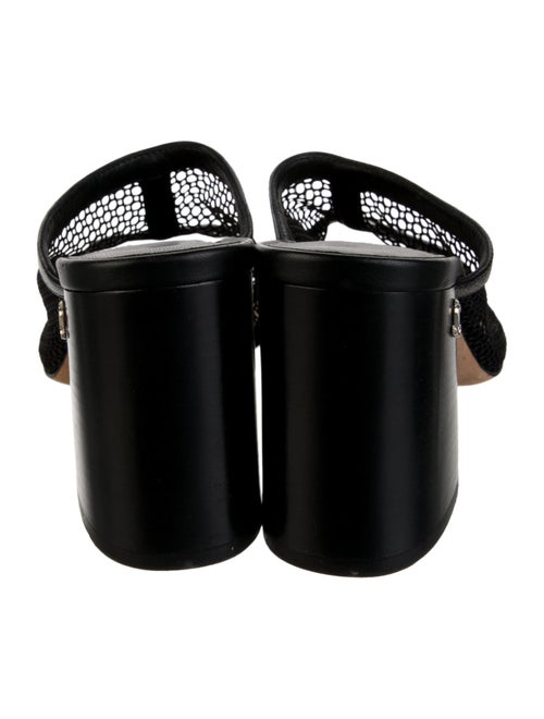 Jimmy Choo Leather Mesh Accents Slides