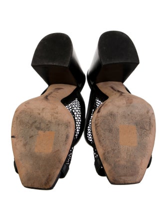 Jimmy Choo Leather Mesh Accents Slides