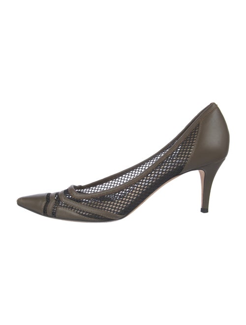Jimmy Choo Leather Mesh Accents Pumps