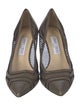 Jimmy Choo Leather Mesh Accents Pumps