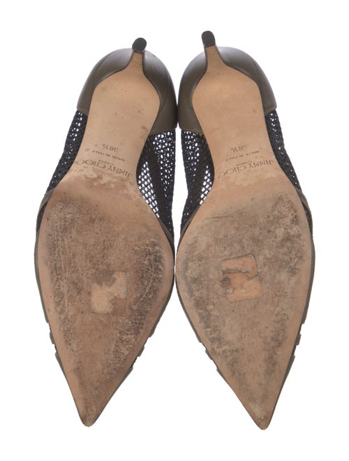 Jimmy Choo Leather Mesh Accents Pumps