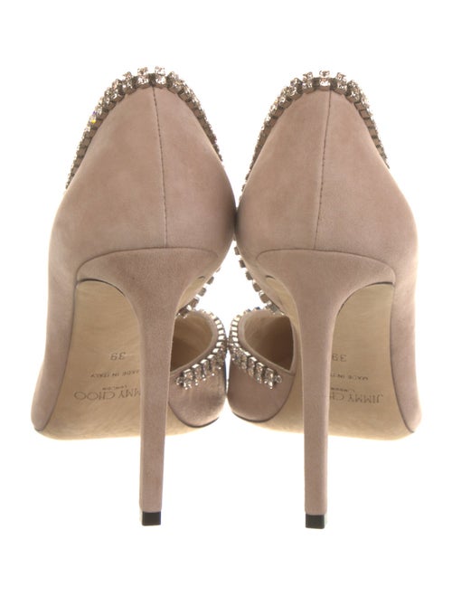 Jimmy Choo Suede Crystal Embellishments D'Orsay Pumps