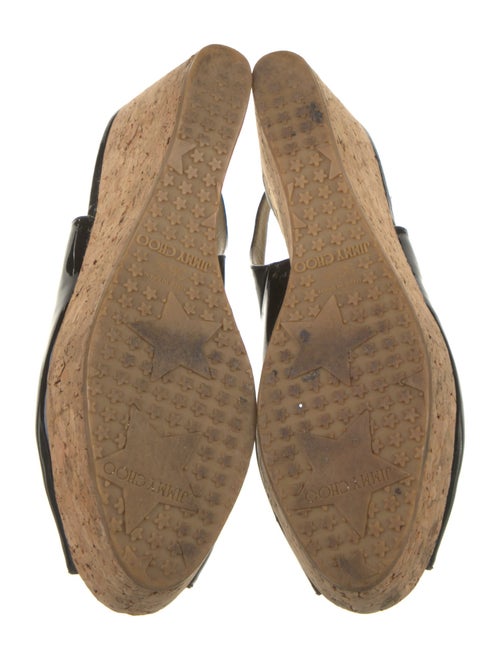 Jimmy Choo Patent Leather Colorblock Pattern Slingback Sandals