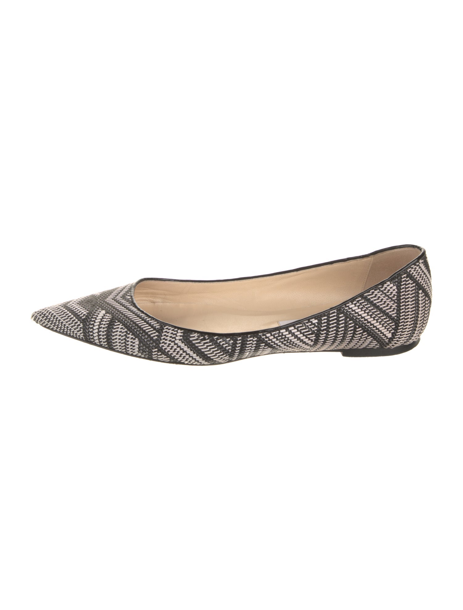 Jimmy Choo Printed Leather Trim Embellishment Ballet Flats