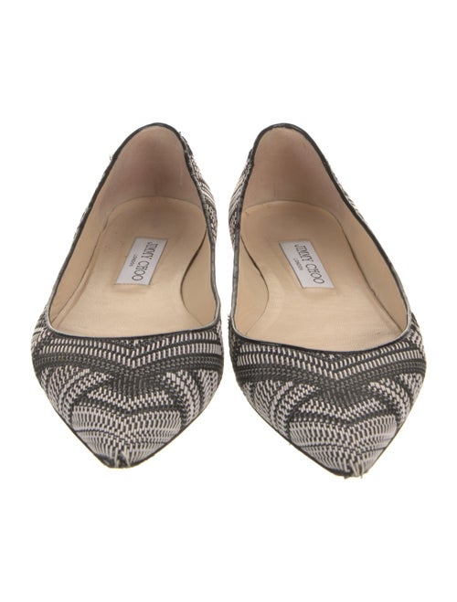 Jimmy Choo Printed Leather Trim Embellishment Ballet Flats