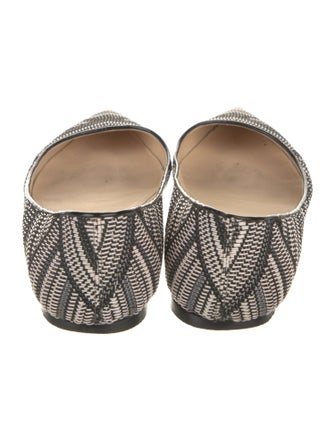 Jimmy Choo Printed Leather Trim Embellishment Ballet Flats