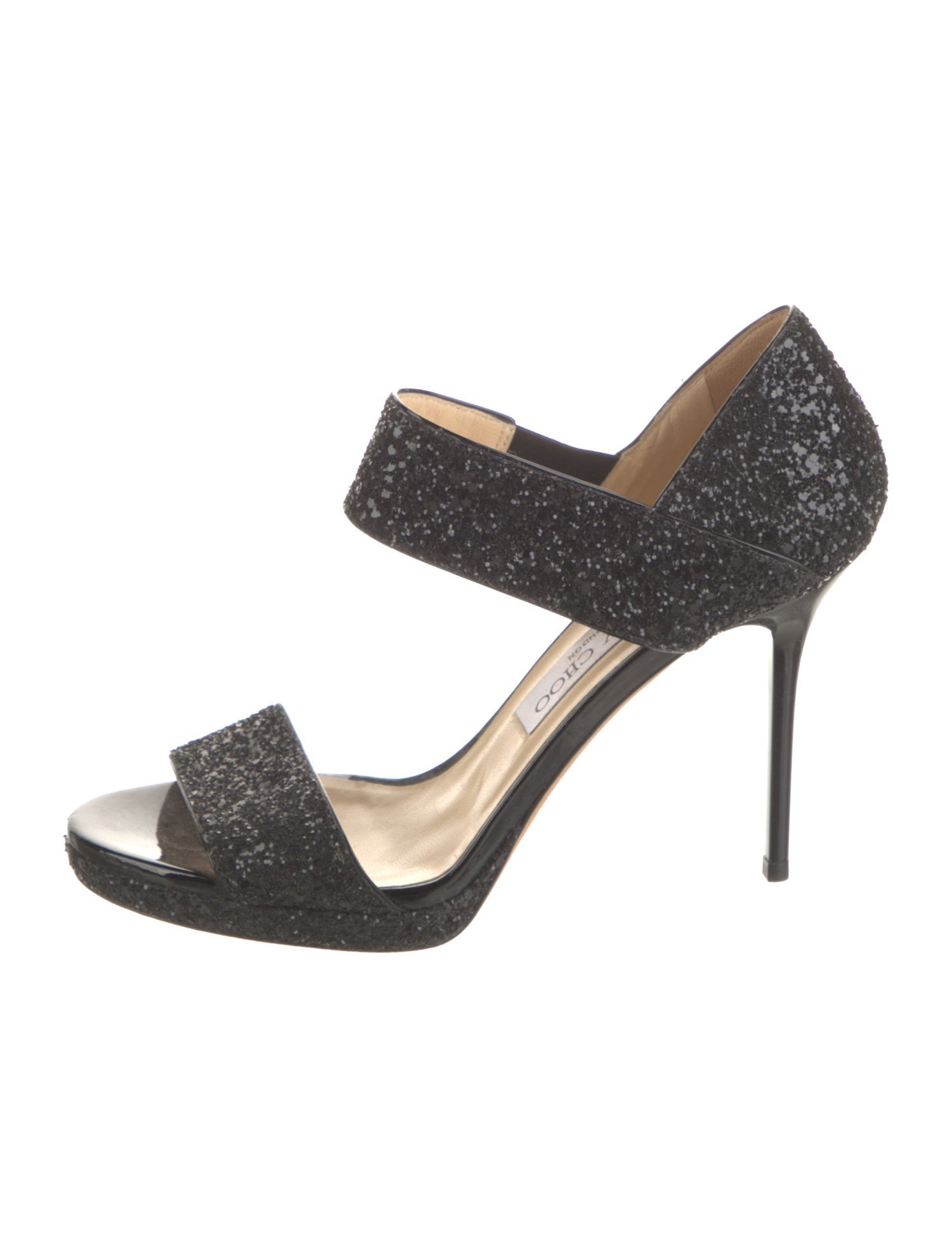 Jimmy Choo Glitter Animal Print Sandals