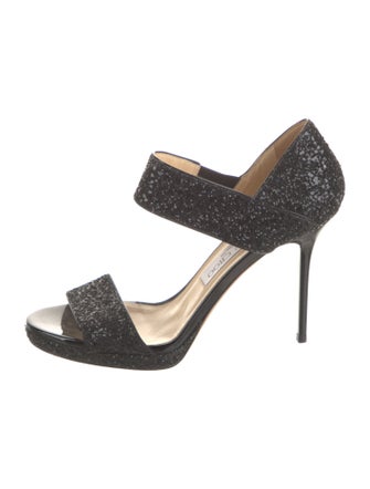 Jimmy Choo Glitter Animal Print Sandals