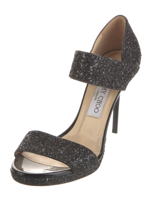 Jimmy Choo Glitter Animal Print Sandals