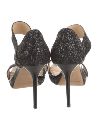 Jimmy Choo Glitter Animal Print Sandals