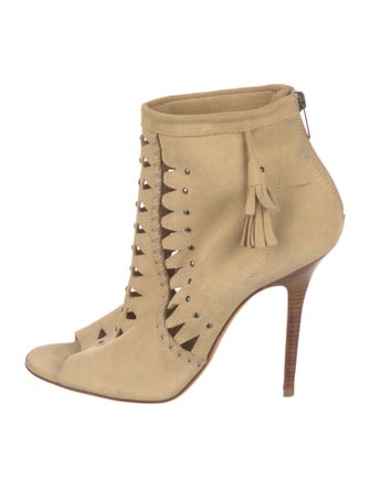 Jimmy Choo Suede Lasercut Accents Gladiator Sandals