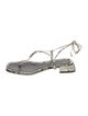 Jimmy Choo Embossed Leather Animal Print T-Strap Sandals