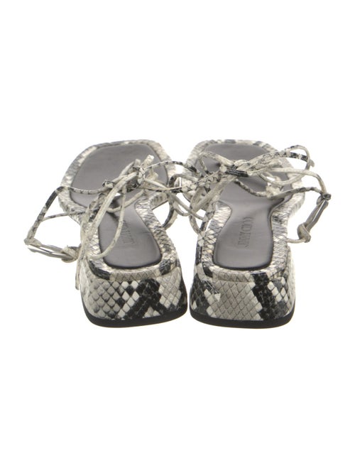 Jimmy Choo Embossed Leather Animal Print T-Strap Sandals