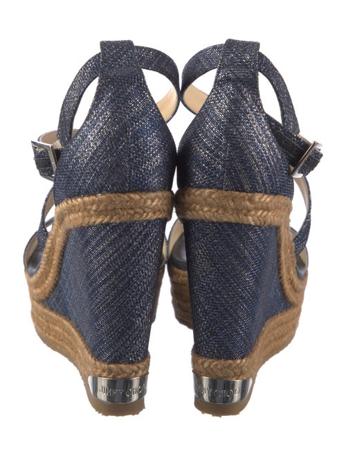 Jimmy Choo Denim Glitter Accents Espadrilles