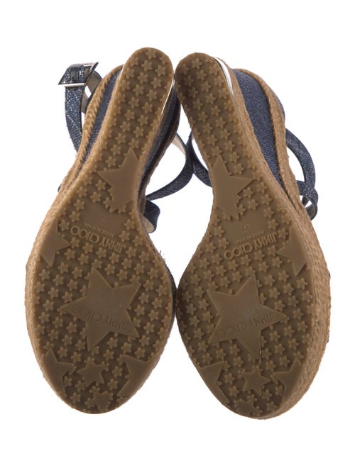 Jimmy Choo Denim Glitter Accents Espadrilles