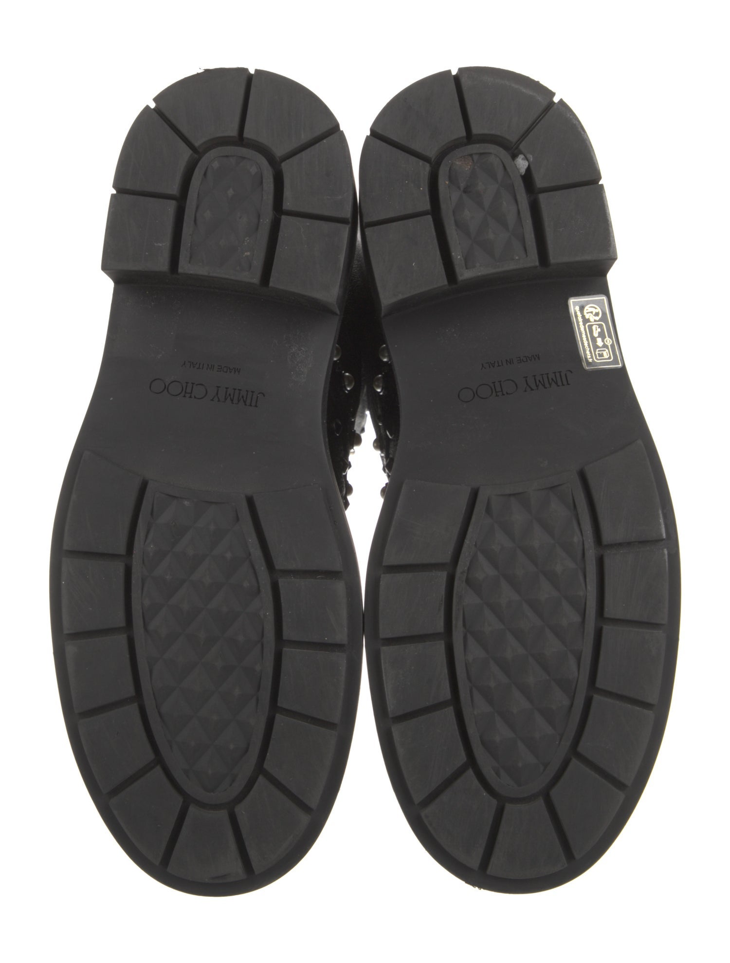 Jimmy Choo Leather Studded Accents Combat Boots