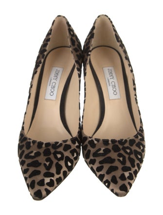 Jimmy Choo Satin Animal Print Pumps