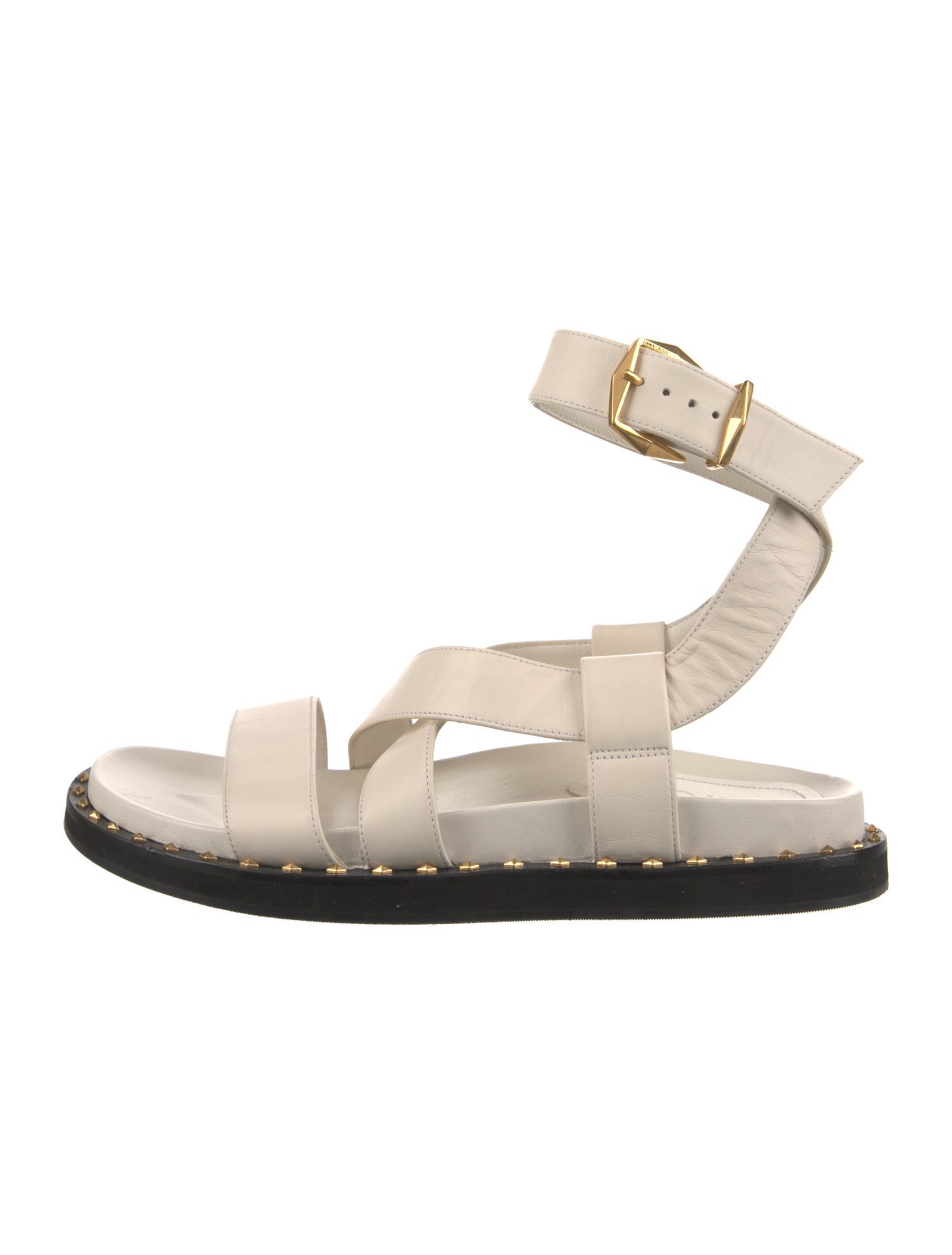 Jimmy Choo Leather Studded Accents Gladiator Sandals