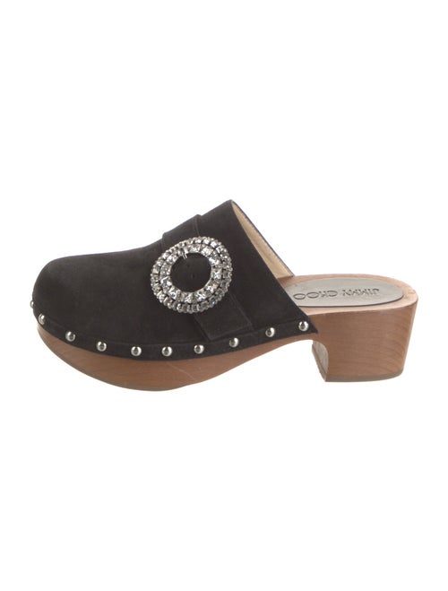 Jimmy Choo Suede Crystal Embellishments Mules
