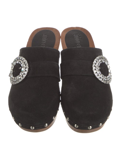 Jimmy Choo Suede Crystal Embellishments Mules