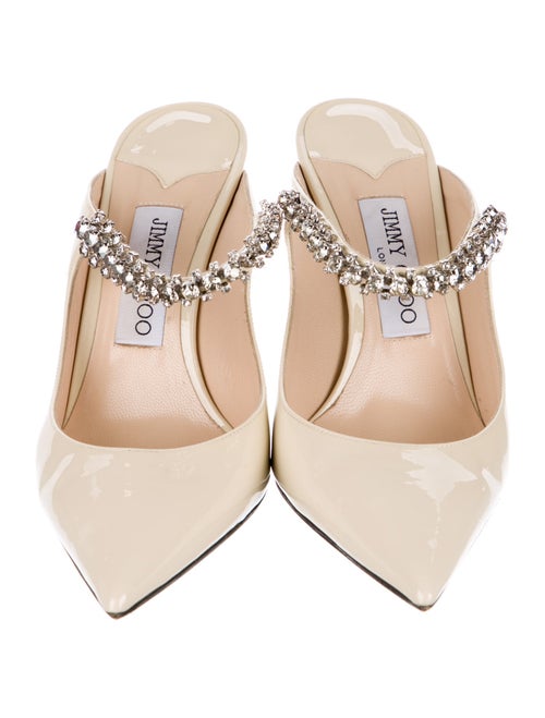 Jimmy Choo Patent Leather Crystal Embellishments Mules