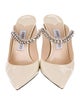 Jimmy Choo Patent Leather Crystal Embellishments Mules